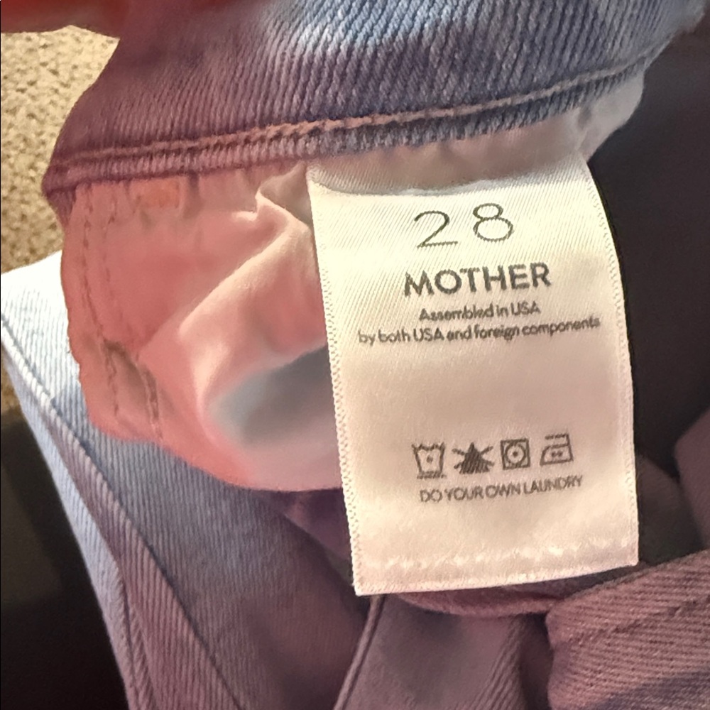 MOTHER Light Blue Flare Jeans with Frayed Hem - Picture 2 of 4